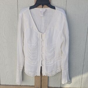 Cottage Core Light Fairy Coquette Sheer Pearl Embellished Ren Faire Twee Medium